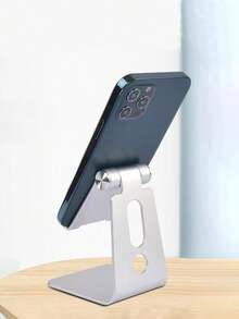 桌面單層折疊金屬支架鋁合金手機平板雲懶人架，適用於手機和平板電腦 - 銀色 - 查看 1