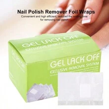 100入/盒指甲去除錫紙,膠片去除錫紙,指甲藝術浸泡卸除器,鋁質指甲袋 - 銀色 - 查看 2