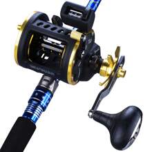 Sougayilang 4.1:1 齒輪比強力拖釣釣線輪左右手鹹水海釣釣線輪強力拋餌釣線輪 - 金色 - 查看 5