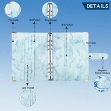 100封信封挑戰預算計劃表,輕鬆有趣地節省$5,050,附節省挑戰、預算計劃和現金信封、預算工作簿和儲蓄跟蹤器 - 藍色 - 查看 3