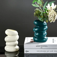 1 chiếc bình hoa xoắn ốc bằng nhựa sáng tạo dùng để cắm hoa trang trí làm quà tặng tuyệt vời nhất - trắng - Xem 2