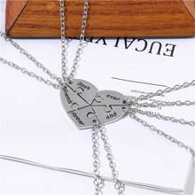 5 Pcs/set Fashion Best Friend Forever and Ever Pendant Zinc Alloy Metal BFF Necklace Friendship Charm Chain Pendant Zinc Alloy Metal BFF Necklace Friendship Love Star Crown Alloy Metal Women Gift Necklaces - Love Five-piece Set - View 1