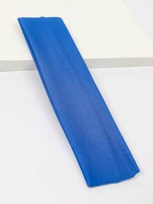 1入精緻純色針織防滑頭帶,彈性運動髮箍,適用於瑜伽普拉提跑步運動髮包(皇家藍) - 寶藍色 - 查看 3