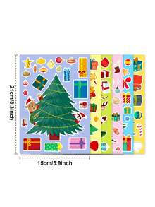 6 Sheets/Pack Christmas Tree Sticker Party Diy Christmas Tree Puzzle Stickers - Multicolor - View 4