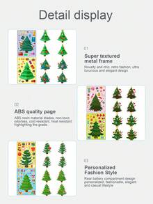 6 Sheets/Pack Christmas Tree Sticker Party Diy Christmas Tree Puzzle Stickers - Multicolor - View 8