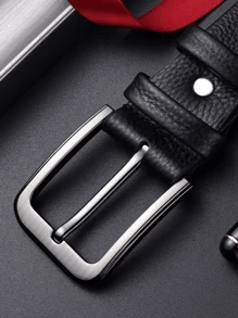 Traditional Luxury Social Men's Belt In Synthetic Leather - Black - View 3