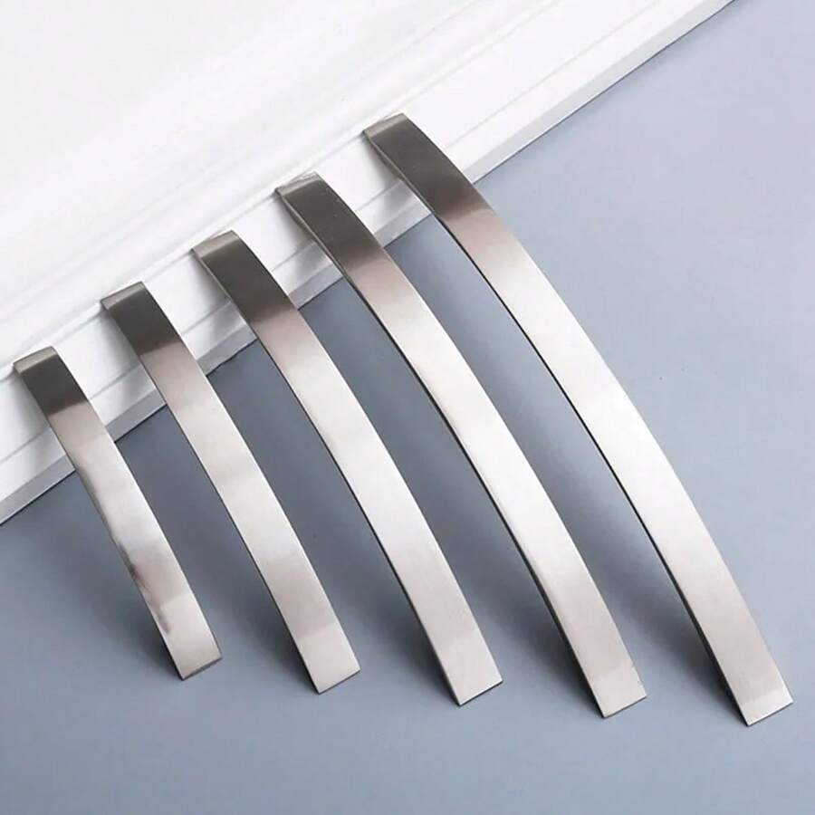 1個鋁合金家具拉手,刷銀廚房門把手,櫥櫃把手,抽屜旋鈕,衣櫥抽屜拉手 - 銀色 - 查看 1