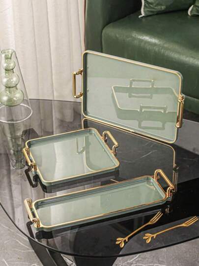 1pc Ps Tray, Modern Handle Design Kitchen Serving Tray,Kitchen,Christmas Gift