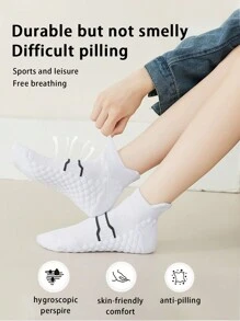 Tất thể thao ngoài trời Unisex chuyên nghiệp, tất ngắn có đáy khăn ngắn chống sốc và chống trượt, tất ngắn thể thao thoáng khí thoải mái để đi xe đạp ngoài trời, chạy bóng rổ - trắng - Xem 2