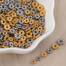 50入組/袋不鏽鋼0.6cm小花珠,金色/鋼色雪花間隔器diy珠寶配件,手鍊/項鍊分隔器散珠材料 - 復古銀色 - 查看 3