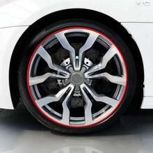 AD 1對黑色摩托車18英寸車輪胎圈貼紙,反光貼紙,用於鋼圈改裝和輪胎裝飾 - 黑色 - 查看 6