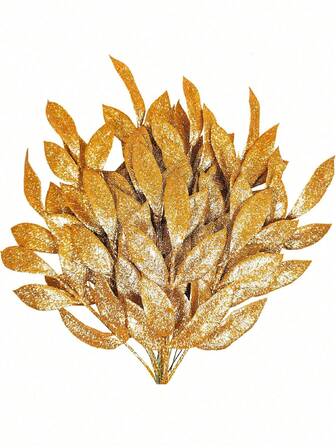 10 ชิ้น-ต้นไม้ประดิษฐ์กลิตเตอร์พร้อมใบไม้, ดอกไม้ประดิษฐ์น่ารัก เครื่องประดับตกแต่งต้นคริสต์มาส, ใบไม้ประดิษฐ์เงางาม, สำหรับห้องนั่งเล่นและห้องนอน จัดดอกไม้ในแจกัน, งานแต่งงาน, ปาร์ตี้, ของตกแต่งบ้าน, ของตกแต่งโต๊ะทำงาน. ของตกแต่งฮาโลวีน, อุปกรณ์คริสต์มาสวันขอบคุณพระเจ้า, ของตกแต่งบ้าน, ของตกแต่งโต๊ะ, ของตกแต่งห้องคริสต์มาส ของตกแต่งคริสต์มาส