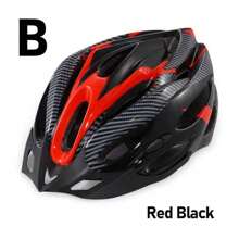 碳纖維紋理可拆卸山地自行車頭盔 - 黑色 - 查看 3