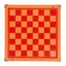 1pc Unique Sculpted Leather Chessboard With 9 Color Options & Metal Protective Corners Game Accessory - Orange - View 5