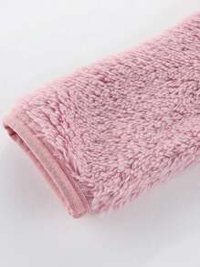 1pc Baby Girls' Casual Cute Furry Warm Hooded Coat, Pink, Fall/winter - Pink - View 4