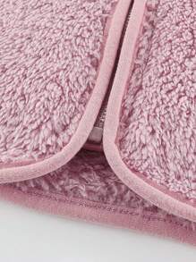 1pc Baby Girls' Casual Cute Furry Warm Hooded Coat, Pink, Fall/winter - Pink - View 5