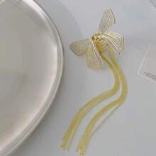 Right Road 女士蝴蝶&流蘇設計鑲鑽髮夾,夏季高級且多用途髮飾 - 流蘇抓夾 - 查看 3