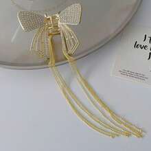 Right Road 女士蝴蝶&流蘇設計鑲鑽髮夾,夏季高級且多用途髮飾 - 流蘇抓夾 - 查看 2