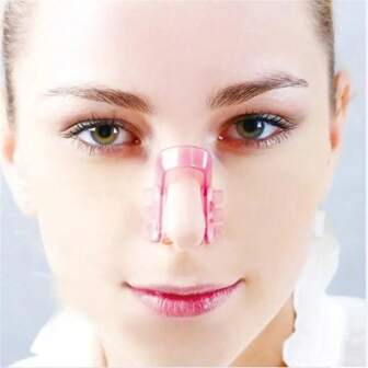 1pc Nose Clip, Nose Up Lifting Clipper, Beauty Nose Shaper, Decrease Nose Width, Correction Tool, U Shape Design For Home Use, Pink