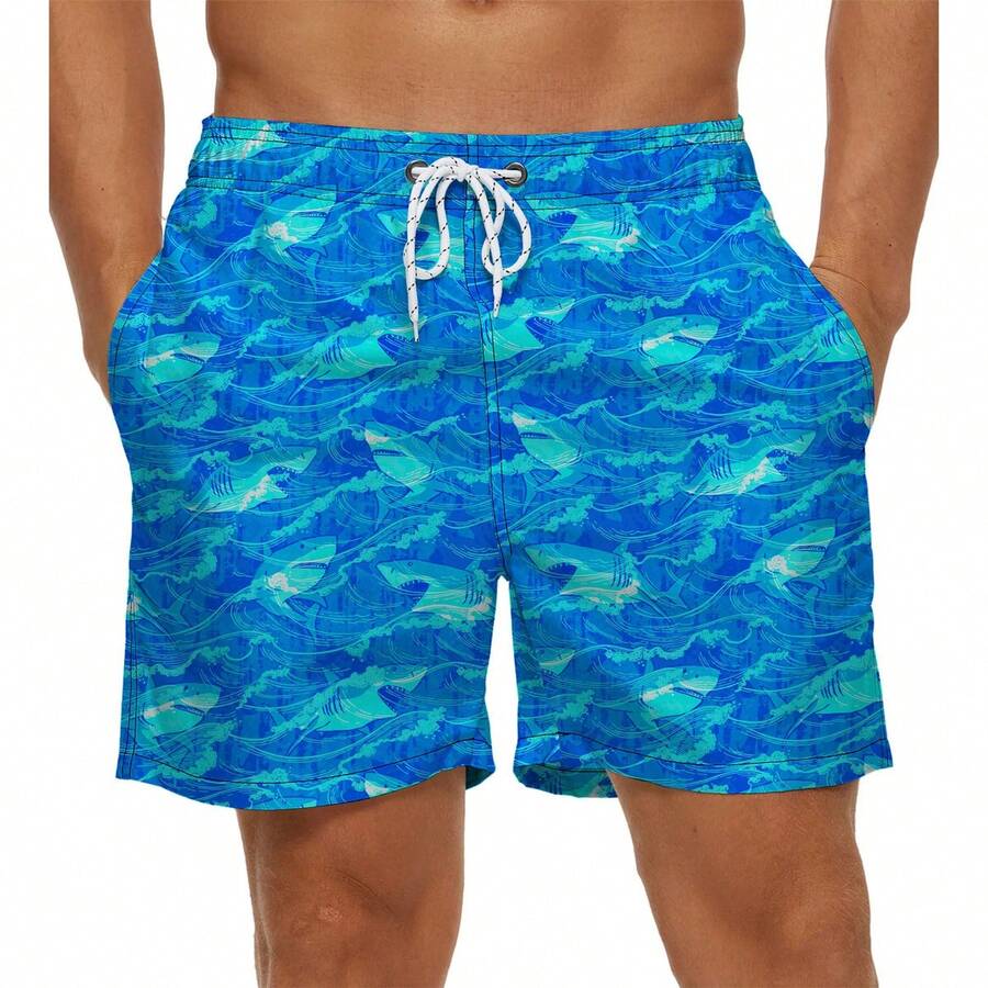 Men Shorts - 藍色 - 查看 1