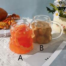 1只葡萄造型玻璃杯,適用於咖啡、牛奶、果汁,在下午茶、攝影、節慶贈禮都很合適 - 無色 - 查看 3