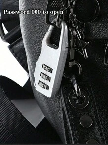 1pc Mini Metallic Password Padlock For Luggage, Gym Lockers, Cabinets, Doors, Windows - White - View 2