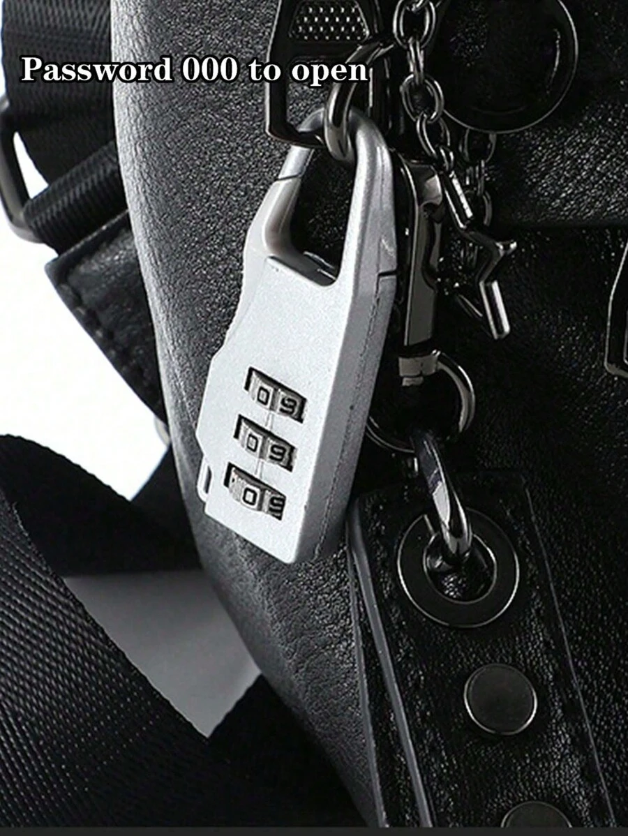 1pc Mini Metallic Password Padlock For Luggage, Gym Lockers, Cabinets, Doors, Windows