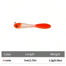 HENGJIA 5入組7cm 2.2g柔性魚餌,雙色小魚形仿製餌,適用於遠投釣鱒魚和鯔魚 - 3# - 查看 2