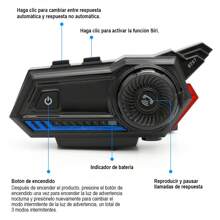 Audífonos Bt57 Bluetooth Para Casco De Motocicleta Ipx6
