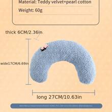 貓狗寵物枕頭,u 型護頸柔軟加厚枕頭,貓狗冬季保暖睡墊,鎮靜玩具 - 藍色 - 查看 3