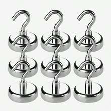 10入組/袋磁力掛鉤重型款,25磅超強力鈷鐵金屬掛鉤可掛物,適用於郵輪露營燒烤廚房冰箱車庫牆面掛鉤