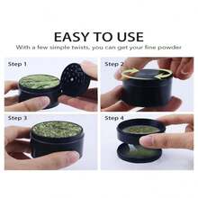 1pc 4-Layer 4cm Mini Colorful Ombre Style White & Black Grinder Made Of Metal For Crushing Or Smoking Herbs - Black - View 10