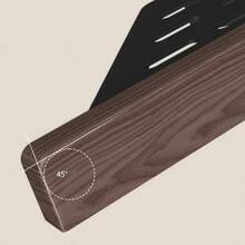 北歐風格核桃木三角浴室架,角落置物架適用於洗髮水,沐浴露,不需打孔安裝 - 黑色 - 查看 8