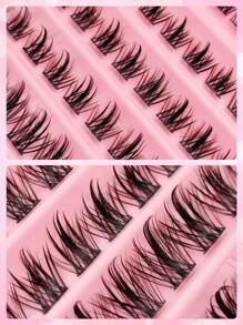 Asiteo 120pcs D-Curl Lengthening Individual Lashes, 8-16mm Thickness, Fluffy & Soft, DIY Eyelash Extension, Lash Clusters, Individual False Eyelashes - Black - View 5