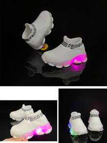 Zapatillas casual para niños con luces LED - Blanco - Ver 6