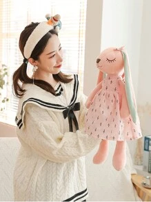 1pc 33/43cm Kawaii Long Ears Rabbit Plush Toys Lovely Sleeping Bunny Wearing Skirt Dolls Stuffed Soft Animal Appease Toy Lovely Birthday & Christmas Decor Gifts
