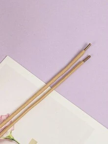 1 Pair 120CM Champagne Round Shoelaces, Suitable For Sneakers, Flats, Casual Shoes, Sold Separately From Shoes - Champagne - View 5