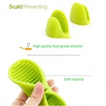 2pcs Random Color Silicone Pot Holders, Heat-resistant, Non-slip, Multifunctional Silicone Gloves For Kitchen - Multicolor - View 4