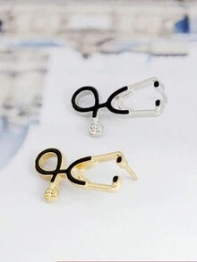 2 Piezas De Broches De Esmalte Para Colección De Estetoscopio Con Dibujos Animados De Médico Y Enfermera, Broche De Solapa Con Diseño Personalizado De Insignias Médicas Como Regalo De Graduación Para Estudiantes - estetoscopio - Ver 4