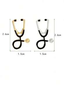 2 Piezas De Broches De Esmalte Para Colección De Estetoscopio Con Dibujos Animados De Médico Y Enfermera, Broche De Solapa Con Diseño Personalizado De Insignias Médicas Como Regalo De Graduación Para Estudiantes - estetoscopio - Ver 5