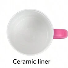 SNOOPY 1pc Yellow Candy Colored Coffee Mug With Ceramic Inner Layer, Portable Stainless Steel Insulated Cup For Women - Yellow - View 7