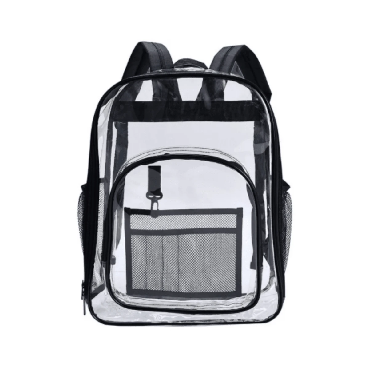 PVC Portable Transparent Backpack, Multi-Pocket Large Capacity Waterproof Casual Classic Backpack - Black - View 1