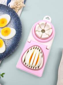 2 合 1 雞蛋切片機/不鏽鋼切蛋器適用於草莓蘑菇水果裝飾水煮蛋/2 合 1 蛋和水果切片機/廚房切刀鋼絲蛋切片機 - 粉色 - 查看 3