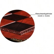 1pc Unique Sculpted Leather Chessboard With 9 Color Options & Metal Protective Corners Game Accessory - Orange - View 8