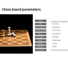 1pc Unique Sculpted Leather Chessboard With 9 Color Options & Metal Protective Corners Game Accessory - Orange - View 6