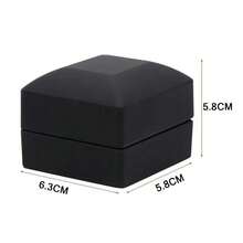 Caja Estuche Para Anillo De Compromiso Con Luz Led - Negro - Ver 3