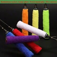 1入組5米長防滑羽毛球軟巾握把帶,適用於多種運動器材和健身配件,如壘球拍、壘球、棒球、網球、啞鈴、杠鈴等;具有吸汗、防滑、減震功能;amusi品牌 - 黑色 - 查看 3