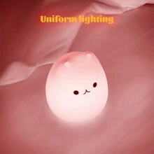 1pc Cartoon Silicone Led Color-changing Pat Lamp Cat Night Light For Indoor Bedroom - Cat - View 5
