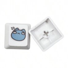 1 Pieza Tecla Personalizada En Forma De Gato Azul Lindo Para Teclado Mecánico, Altura Oem, Compatible Con Zxc Y R1 - Lindo gato azul tipo E (para ZXC) x1 - Ver 5