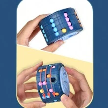 1pc Teenager Rotating Magic Bean Cube Puzzle Fidget Toy For Brain Training And Stress Relief - Blue - View 8